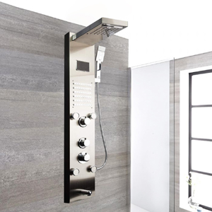 Fontana Shower Panel Waterfall Rainfall Spa Jets Digital Tower